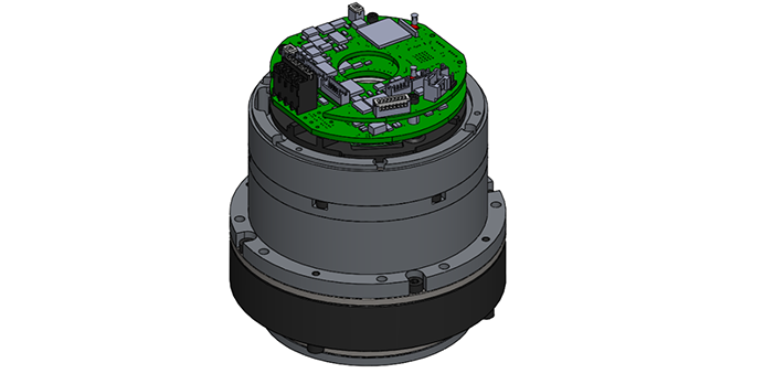 Actionneur brushless compact développé par A2V pour positionneur robotisé de caméra